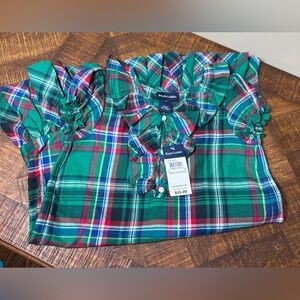 NWT Ralph Lauren Girls 6 Green Plaid Dress